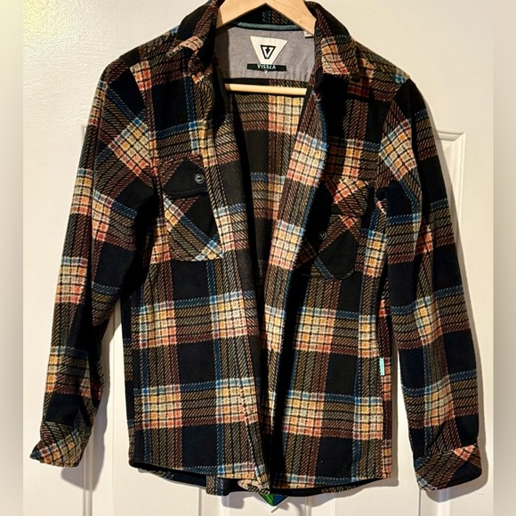 Vissla Eco-Zy Polar Flannel Large Fits Small Multicolor Plaid Sustainable - Picture 7 of 16